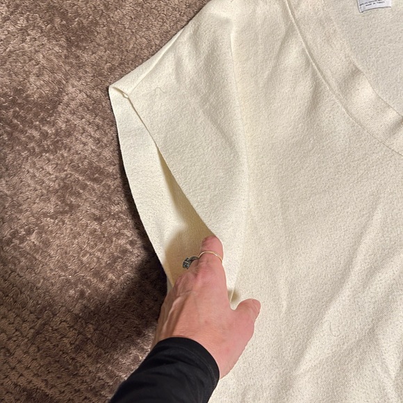 Zara Sweaters Last Drop Zara Oversized Cream V Neck Sweater Vest